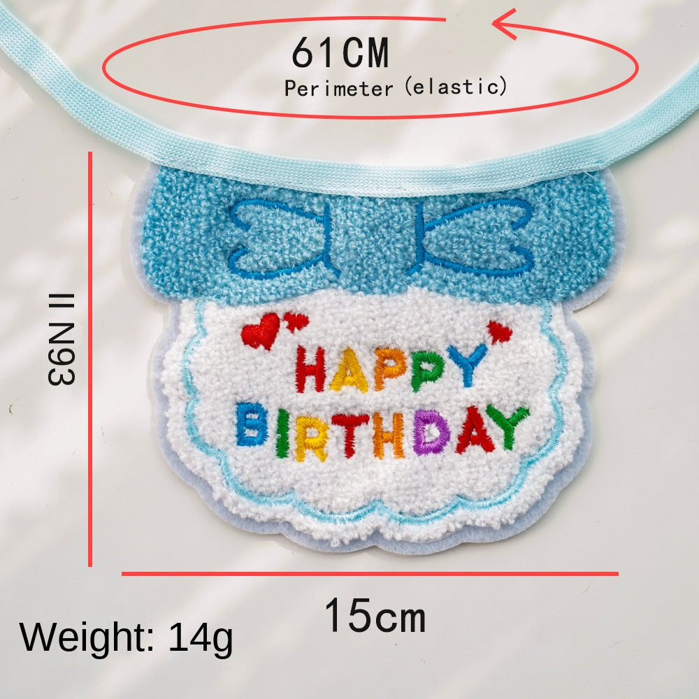 Pet birthday drool scarf cat bib scarf dog cat hat