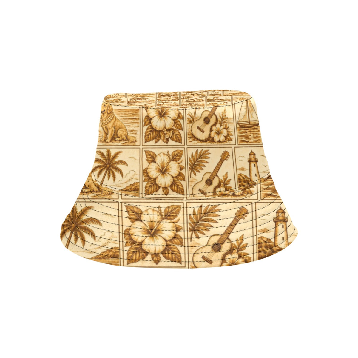 Golden Retriever Doggie Surf Style Summer Bucket Hat