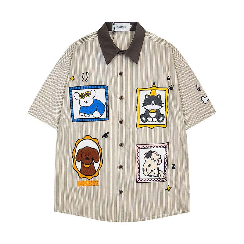 Embroidery short sleeved shirt for cats and dogs