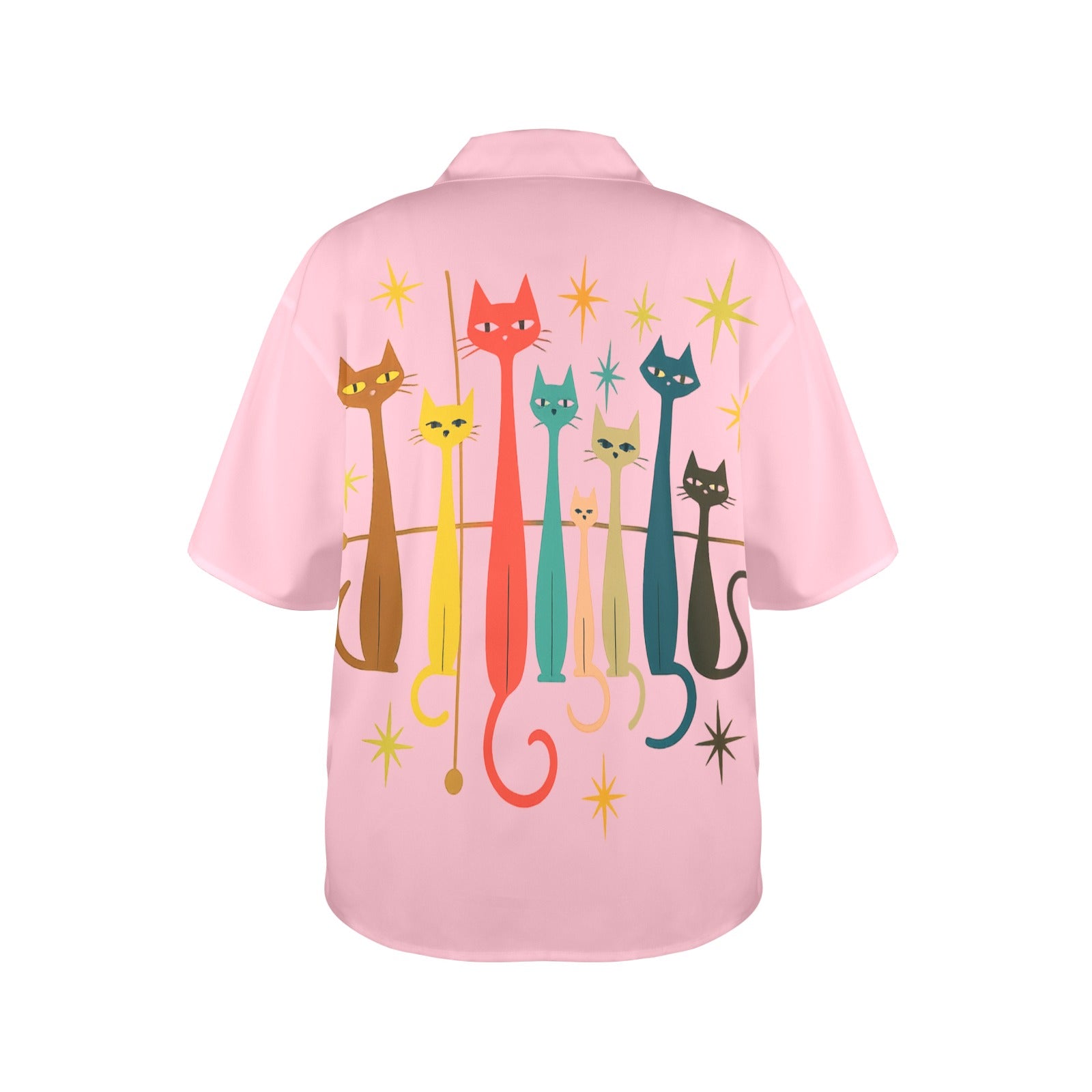 Retro Kats 1950s 1960s  Women's All Over Print Shirt （Made in USA - Ships to USA Only）Free Shipping