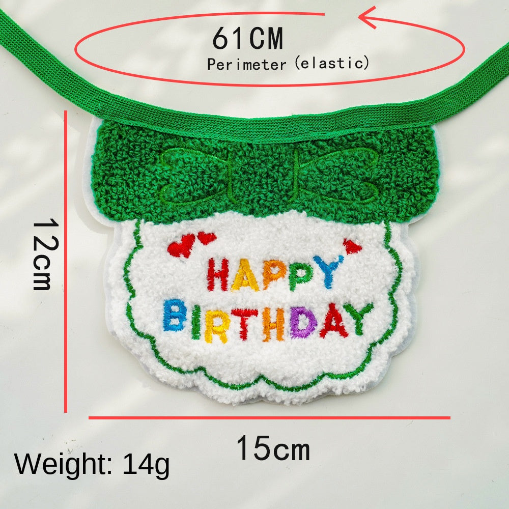 Pet birthday drool scarf cat bib scarf dog cat hat