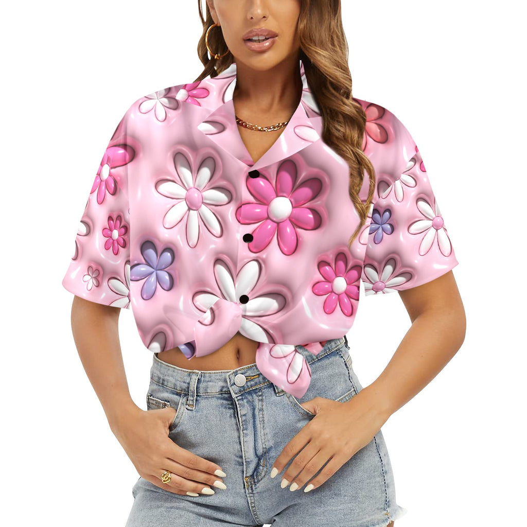 Women's All Over Print Hawaiian Shirt （Made in USA，Ships to USA Only）