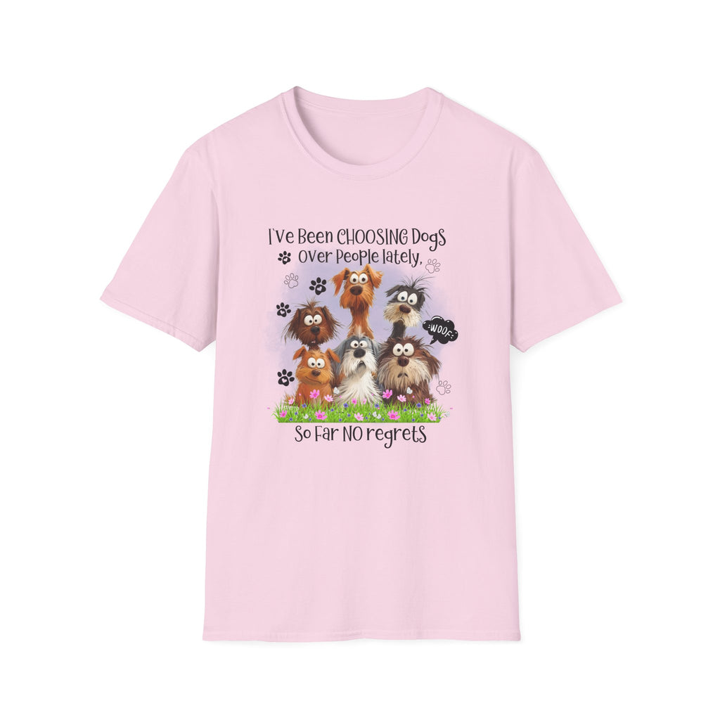 Choosing Dogs Over People T-Shirt | Cute Cartoon Dogs, Paw Print Design