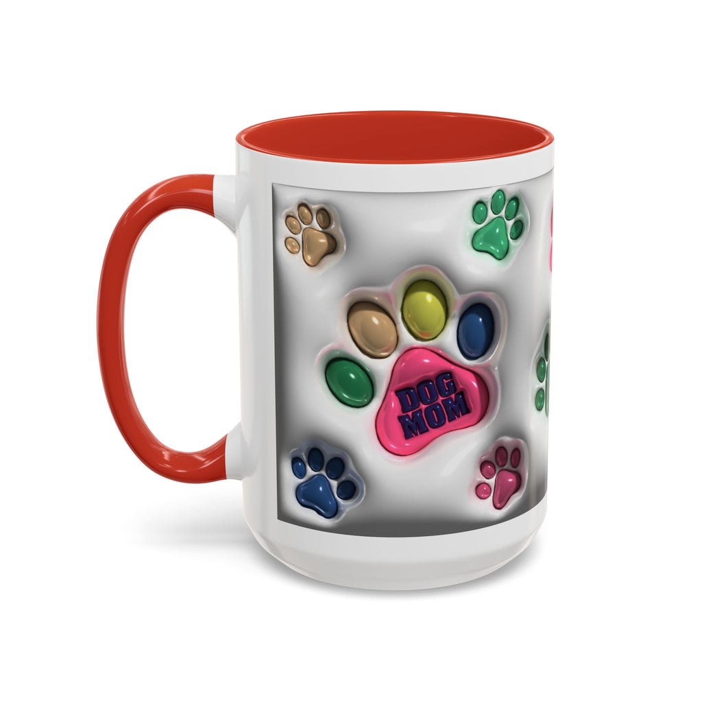 Colorful Paw Print Dog Mom Mug | Accent Coffee Mug