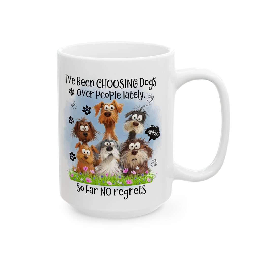 I've Been Owned by Dogs Mug | Cute Paw Print Dog Stack Ceramic Mug