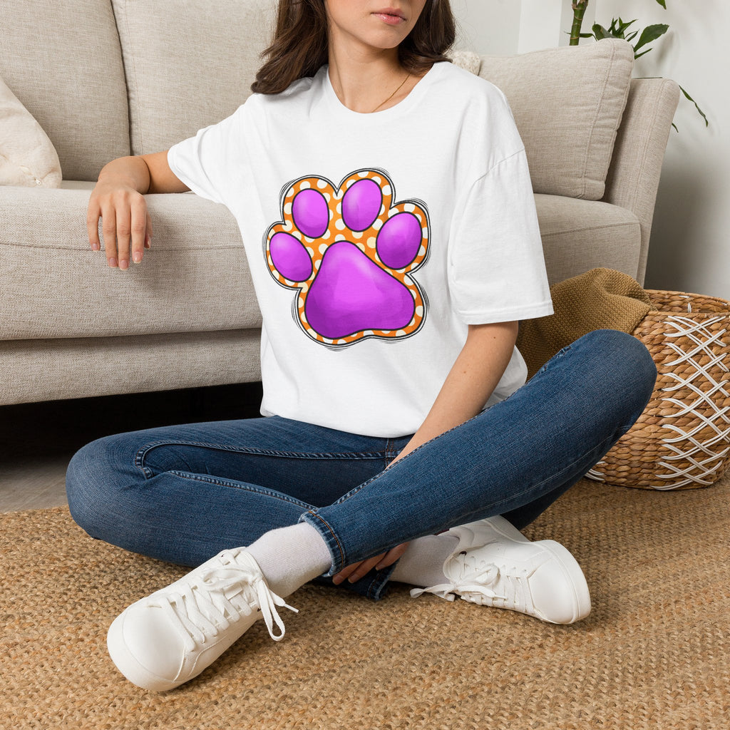 Pink Paw Print T-Shirt | Cute Animal Paw Graphic Tee