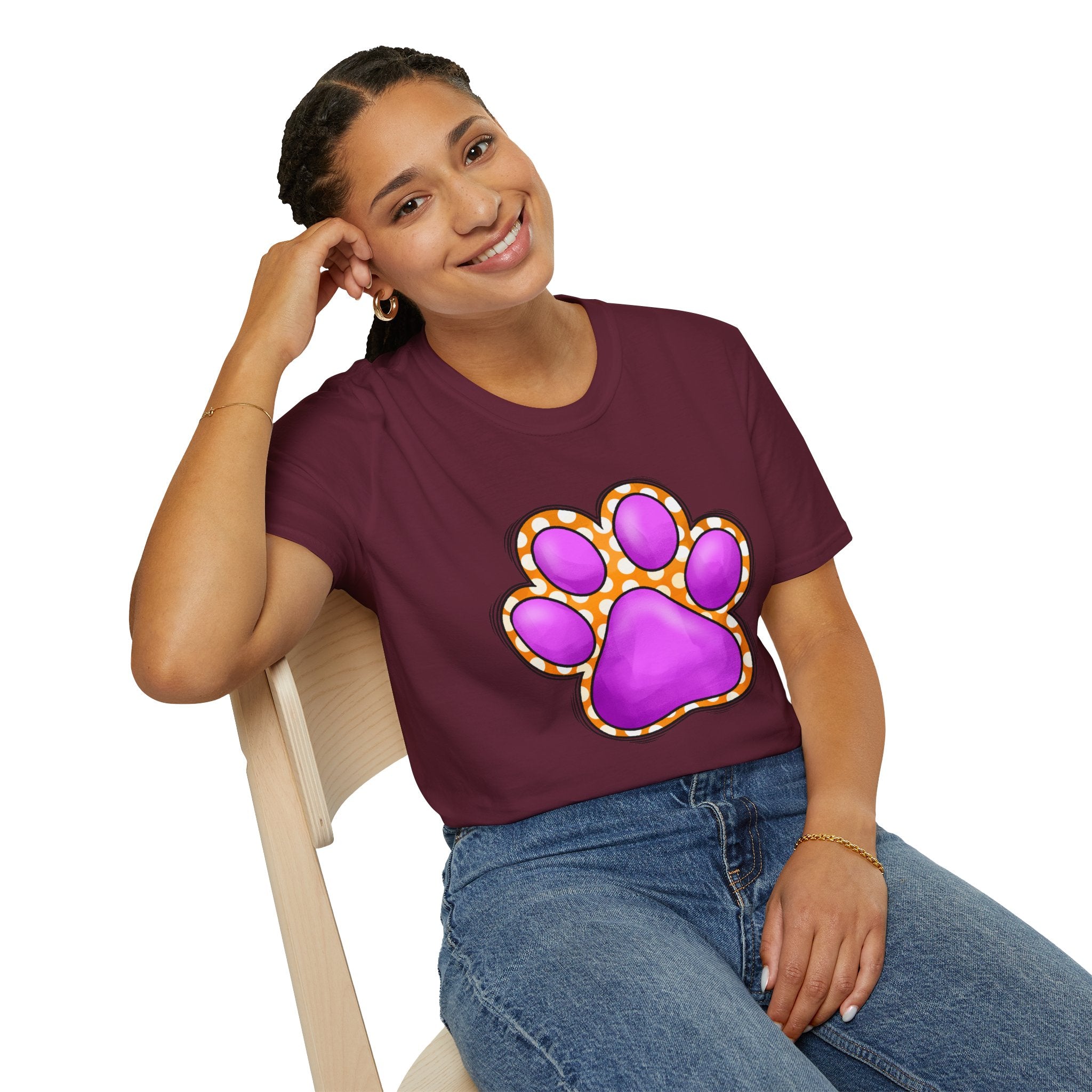 Pink Paw Print T-Shirt | Cute Animal Paw Graphic Tee