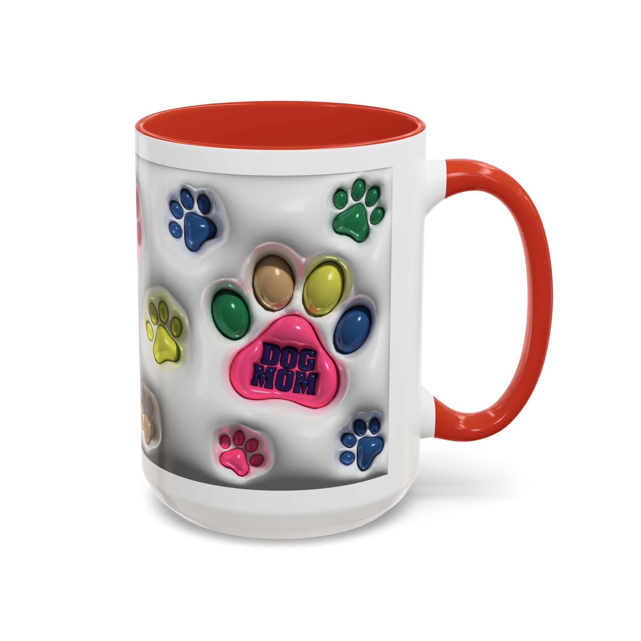 Colorful Paw Print Dog Mom Mug | Accent Coffee Mug