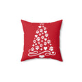 Paw Print Christmas Tree Pillow | Green Holiday Pet Decor