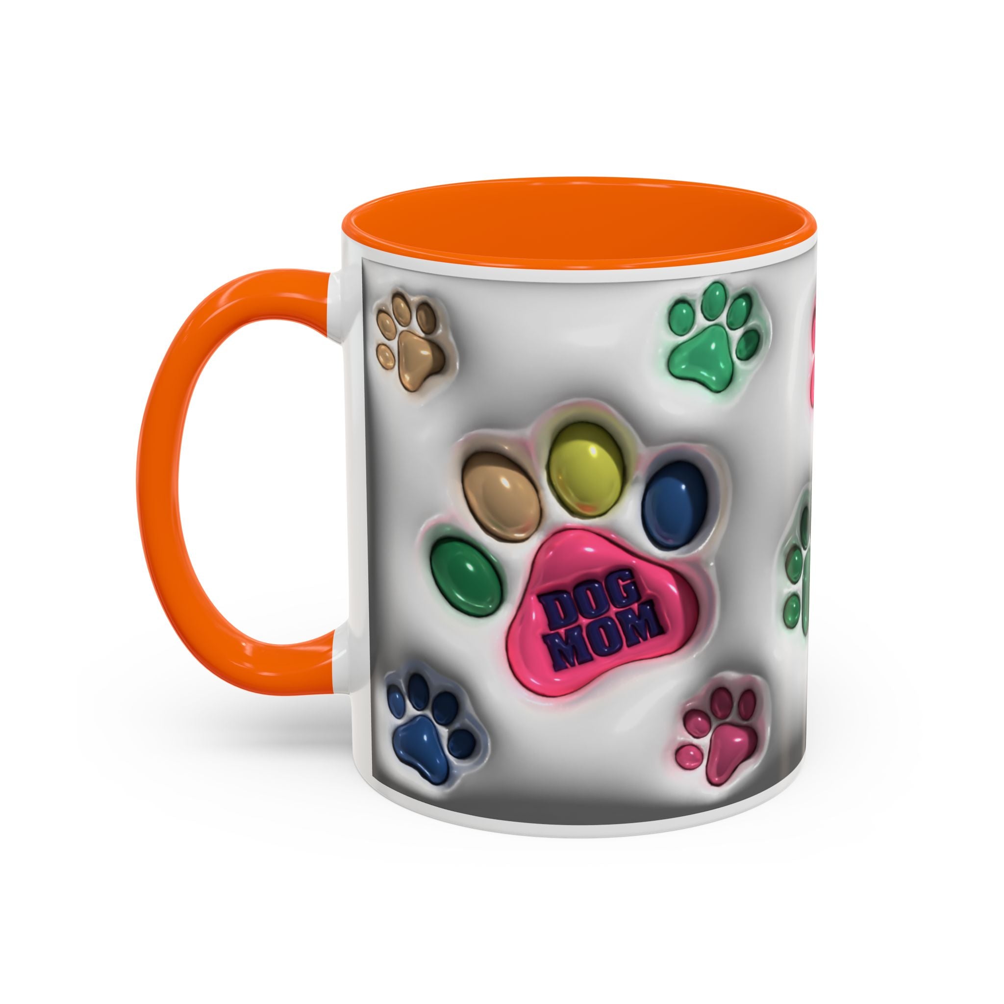 Colorful Paw Print Dog Mom Mug | Accent Coffee Mug