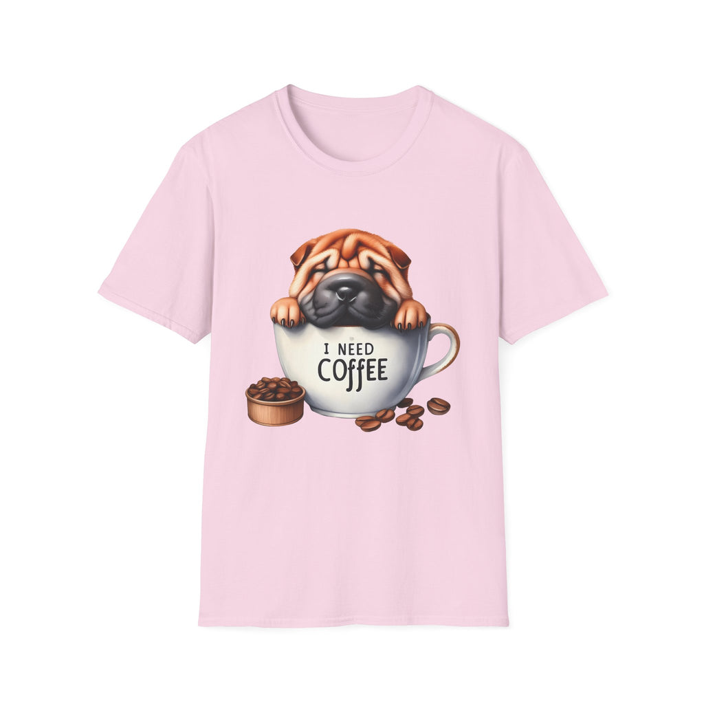 Pug in Coffee Cup T-Shirt | I Need Coffee Puppy Tee