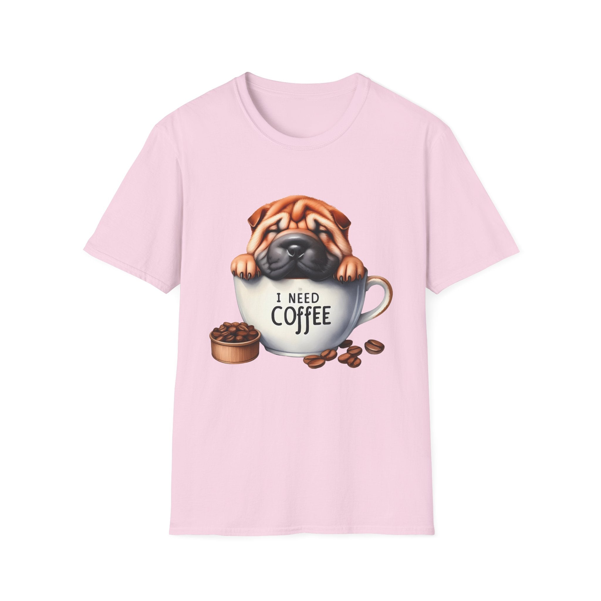 Pug in Coffee Cup T-Shirt | I Need Coffee Puppy Tee