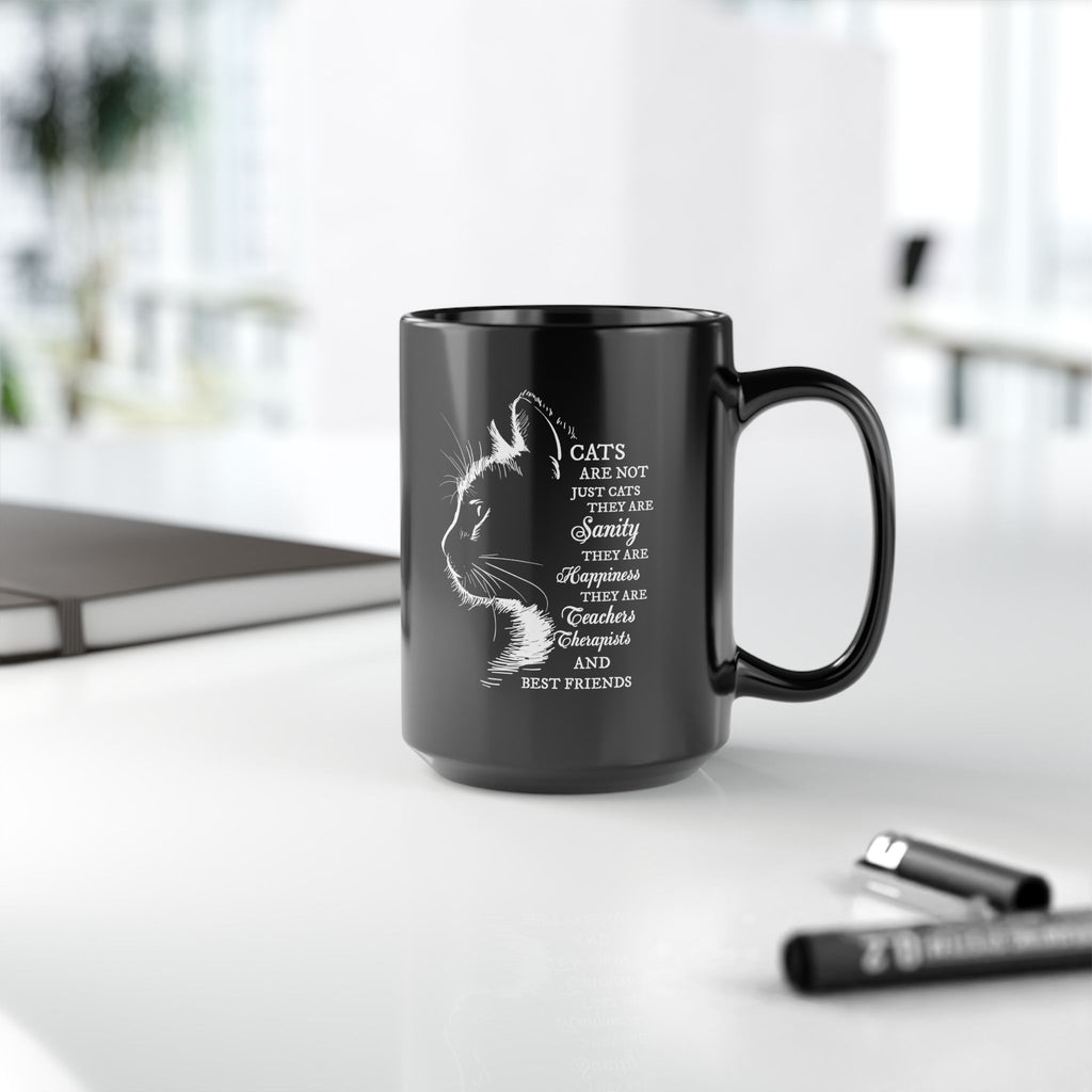 Cats Are Not Just Cats mug | Black Cat Silhouette, Cat Lovers Coffee Mug