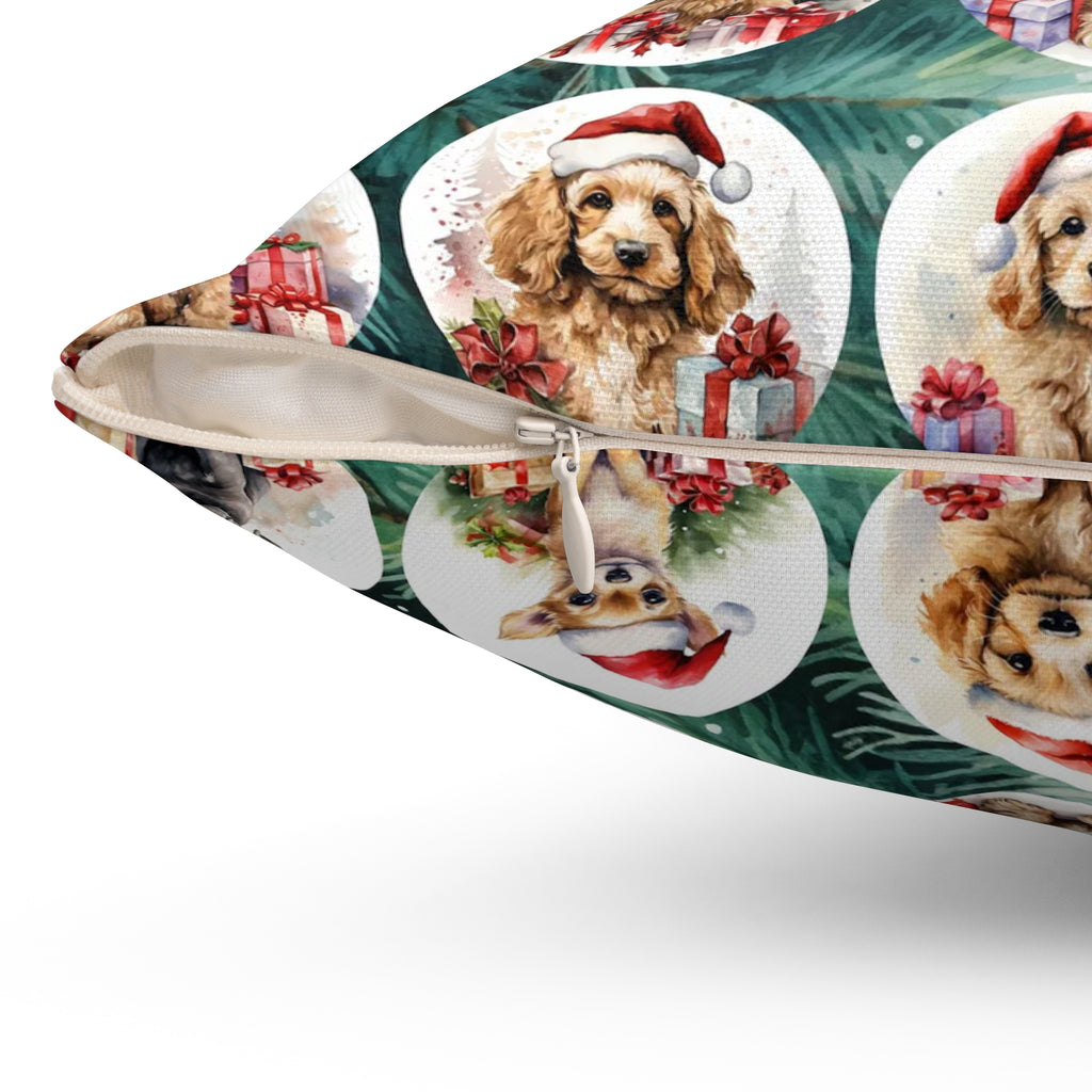 Christmas Puppy Ornaments pillow | Square Pillow, Holiday Dogs Pattern