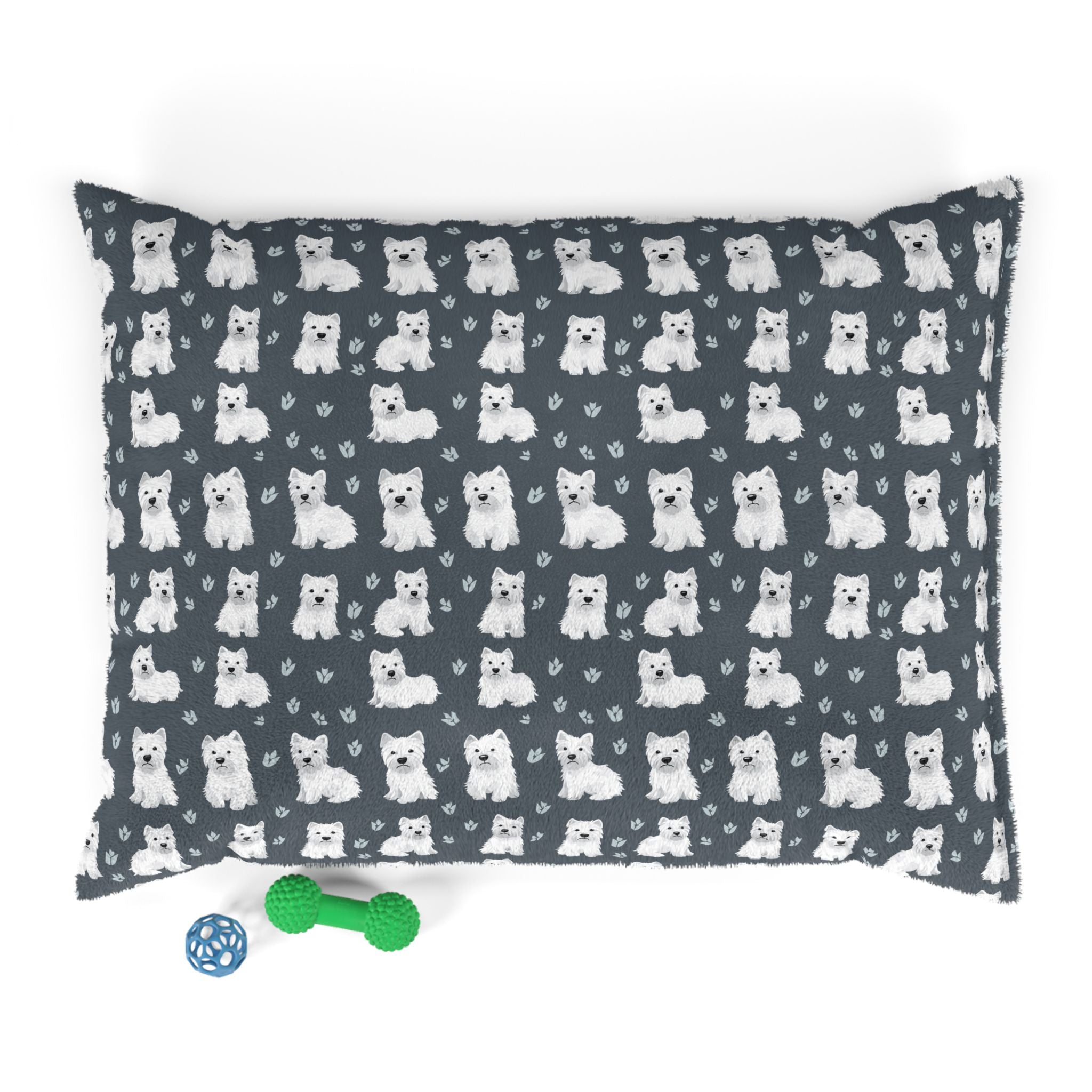Westie Pattern Pet Bed | White West Highland Terrier Repeat Design