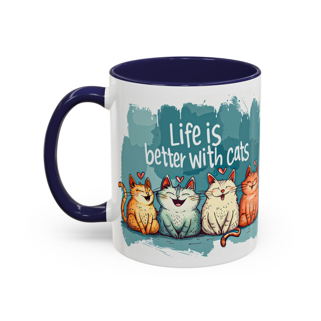 Life Is Better With Cats Coffee Mug | Accent Two-Tone Mug