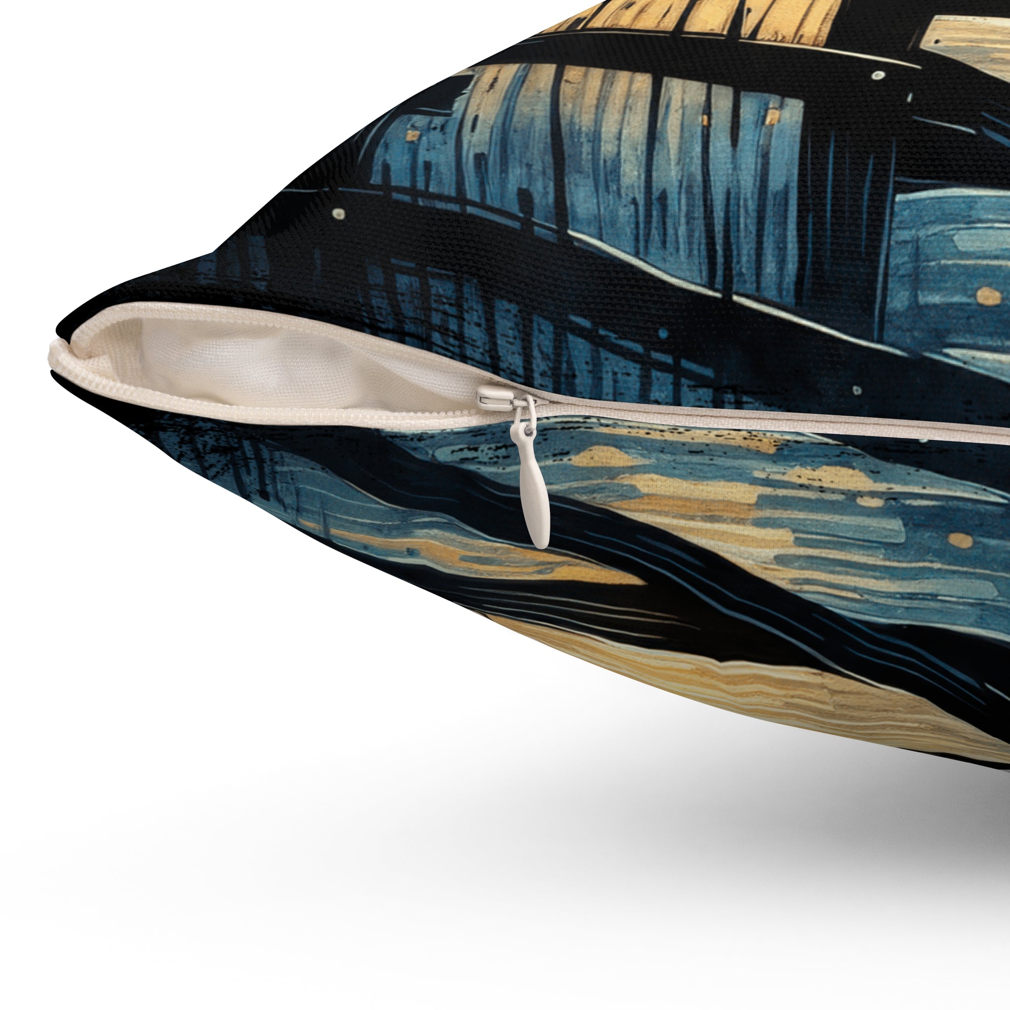 Starry Night Cat pillow | Square Decorative Pillow, Van Gogh Style Night Sky