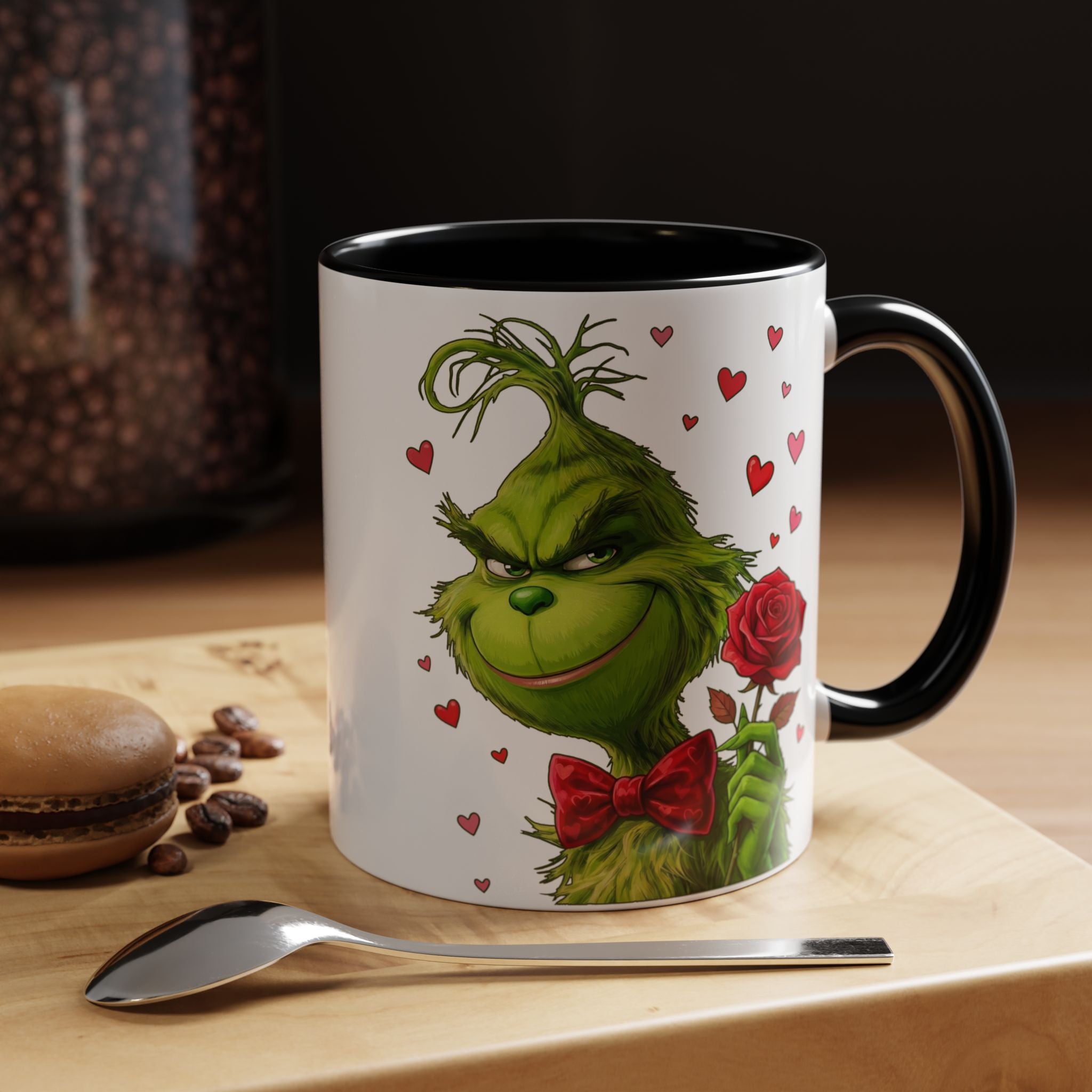 Grinch Holding Rose Mug | Accent Coffee Mug