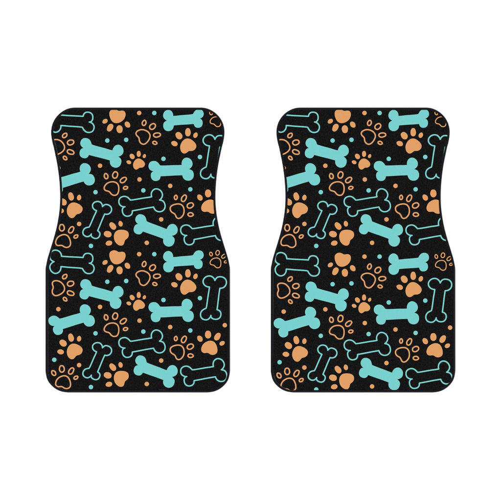 Dog Bones and Paw Print Car Mats | Front Floor Mats
