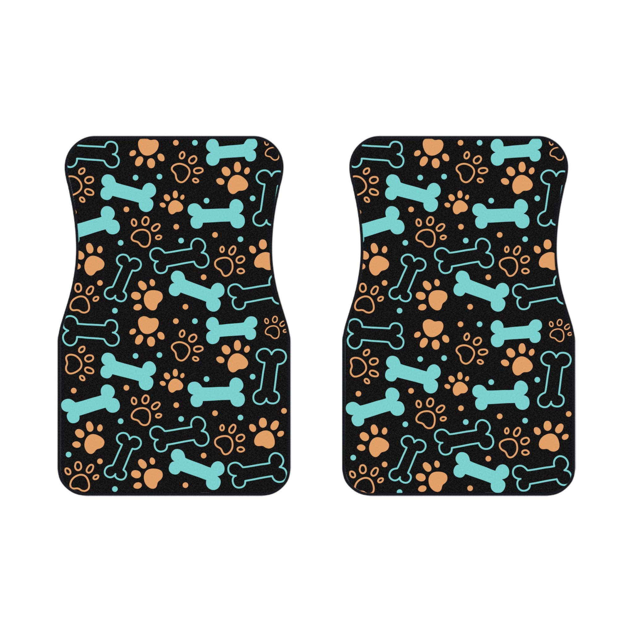Dog Bones and Paw Print Car Mats | Front Floor Mats