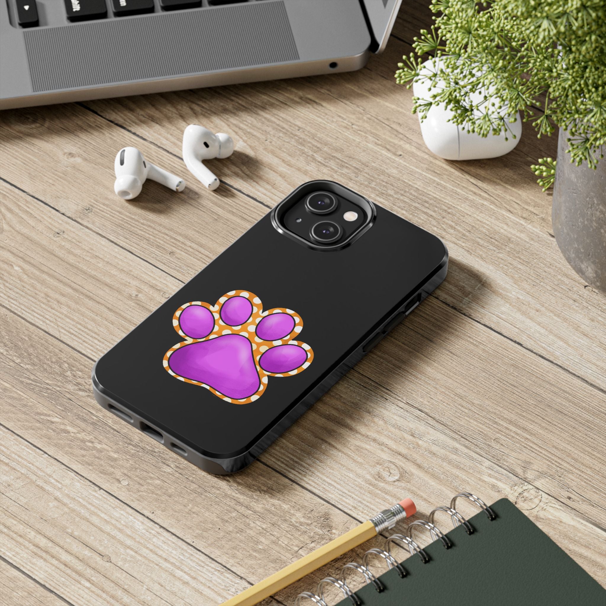 Purple Paw Print Phone Case | Cute Pet Paw iPhone Cover