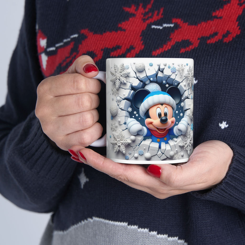 Snowflake Mouse Holiday Mug | Winter Mickee-Inspired Ceramic Mug