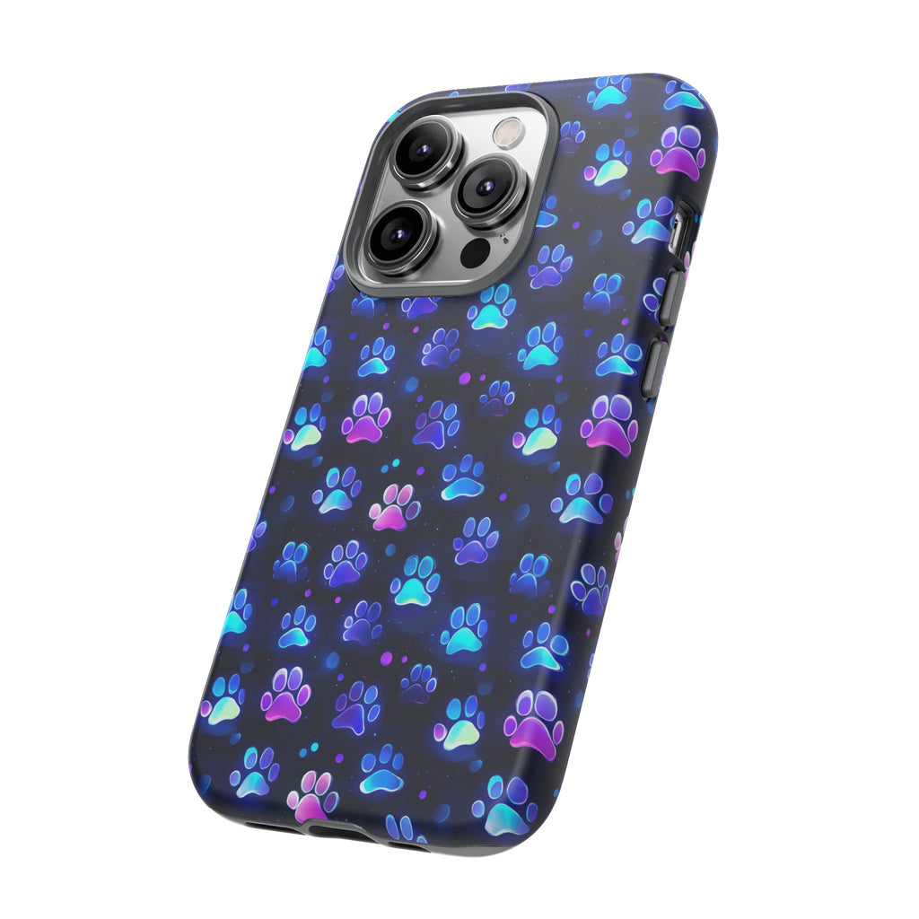 Neon Paw Print Phone Case | Tough Case