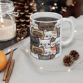 Kawaii Cat Pattern Mug | Cute Cats Ceramic Coffee Cup