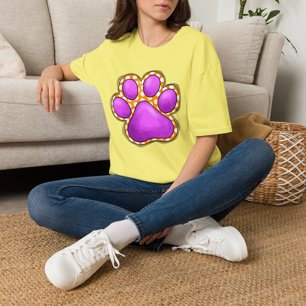 Pink Paw Print T-Shirt | Cute Animal Paw Graphic Tee