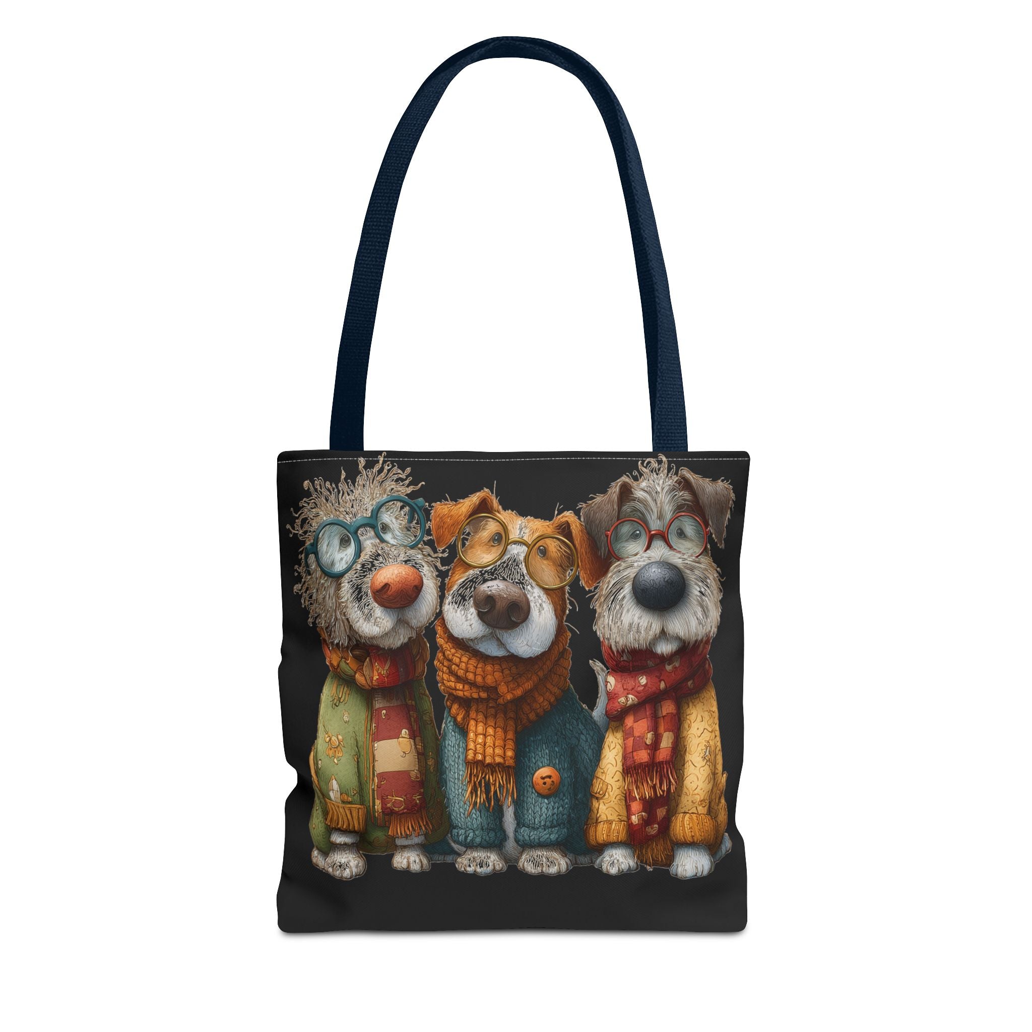 Three Cozy Dogs Tote Bag | Cute Winter Dogs Illustration