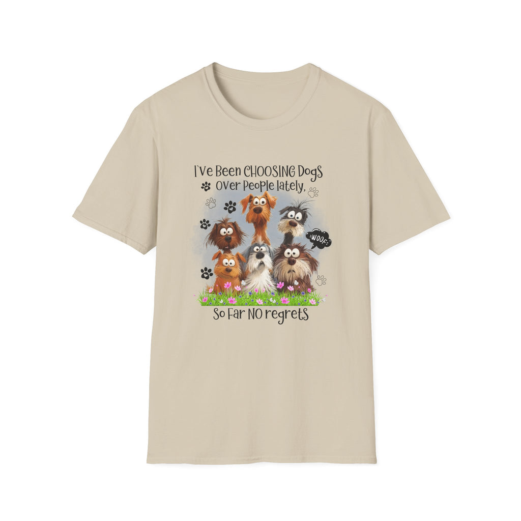 Choosing Dogs Over People T-Shirt | Cute Cartoon Dogs, Paw Print Design