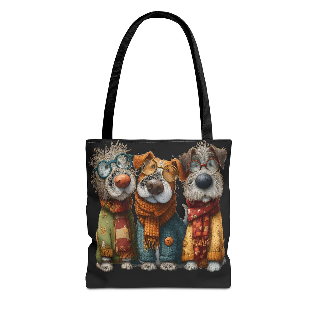 Three Cozy Dogs Tote Bag | Cute Winter Dogs Illustration