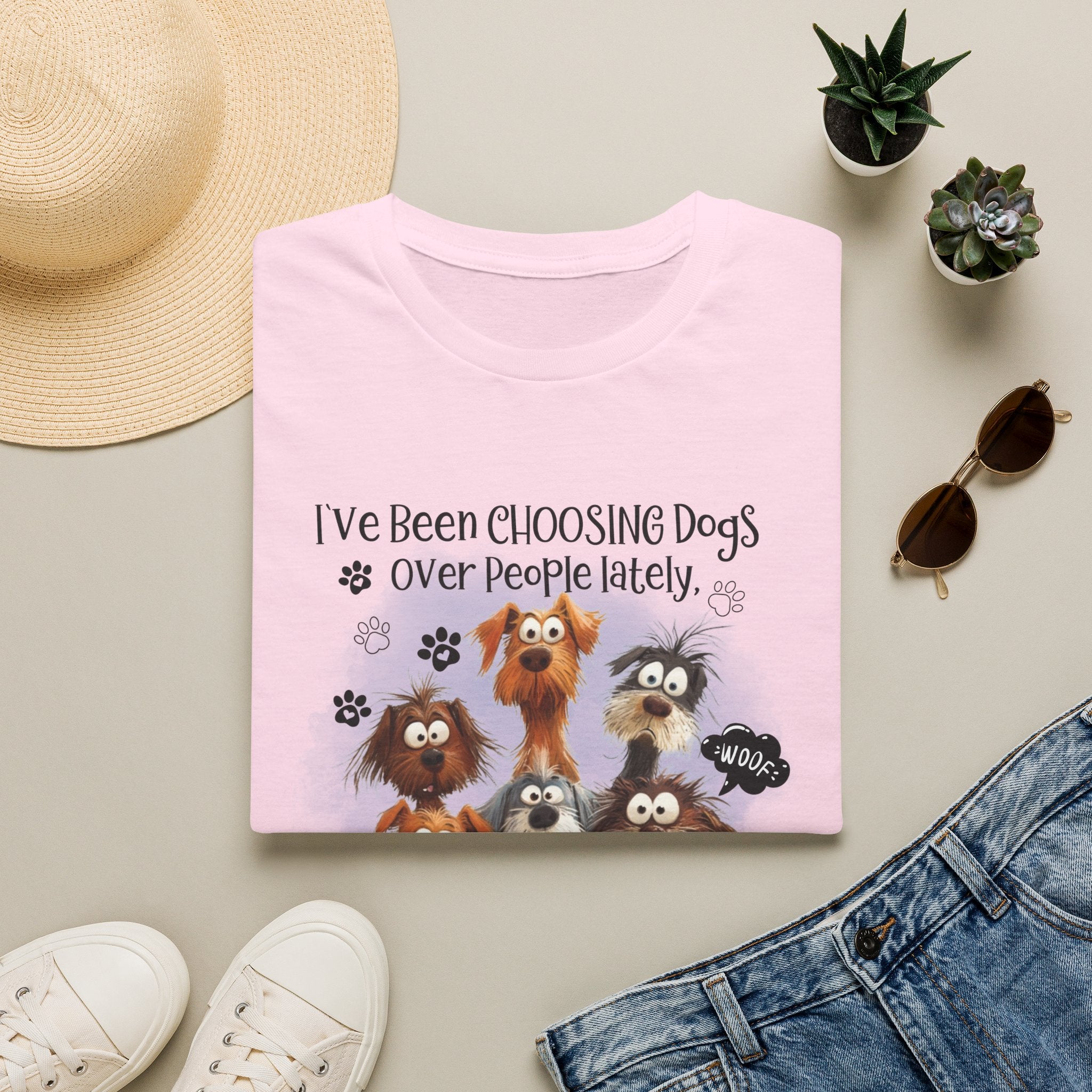 Choosing Dogs Over People T-Shirt | Cute Cartoon Dogs, Paw Print Design
