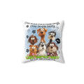 Funny Cartoon Dogs Spun Polyester Pillow | Cute Paw Print Throw Pillow