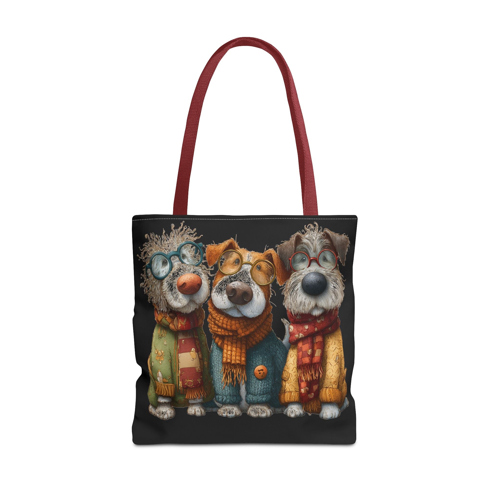 Three Cozy Dogs Tote Bag | Cute Winter Dogs Illustration