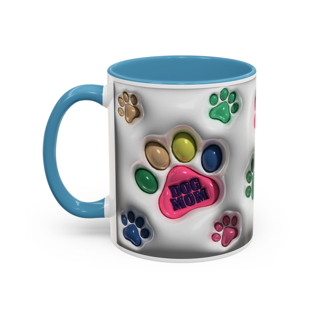 Colorful Paw Print Dog Mom Mug | Accent Coffee Mug
