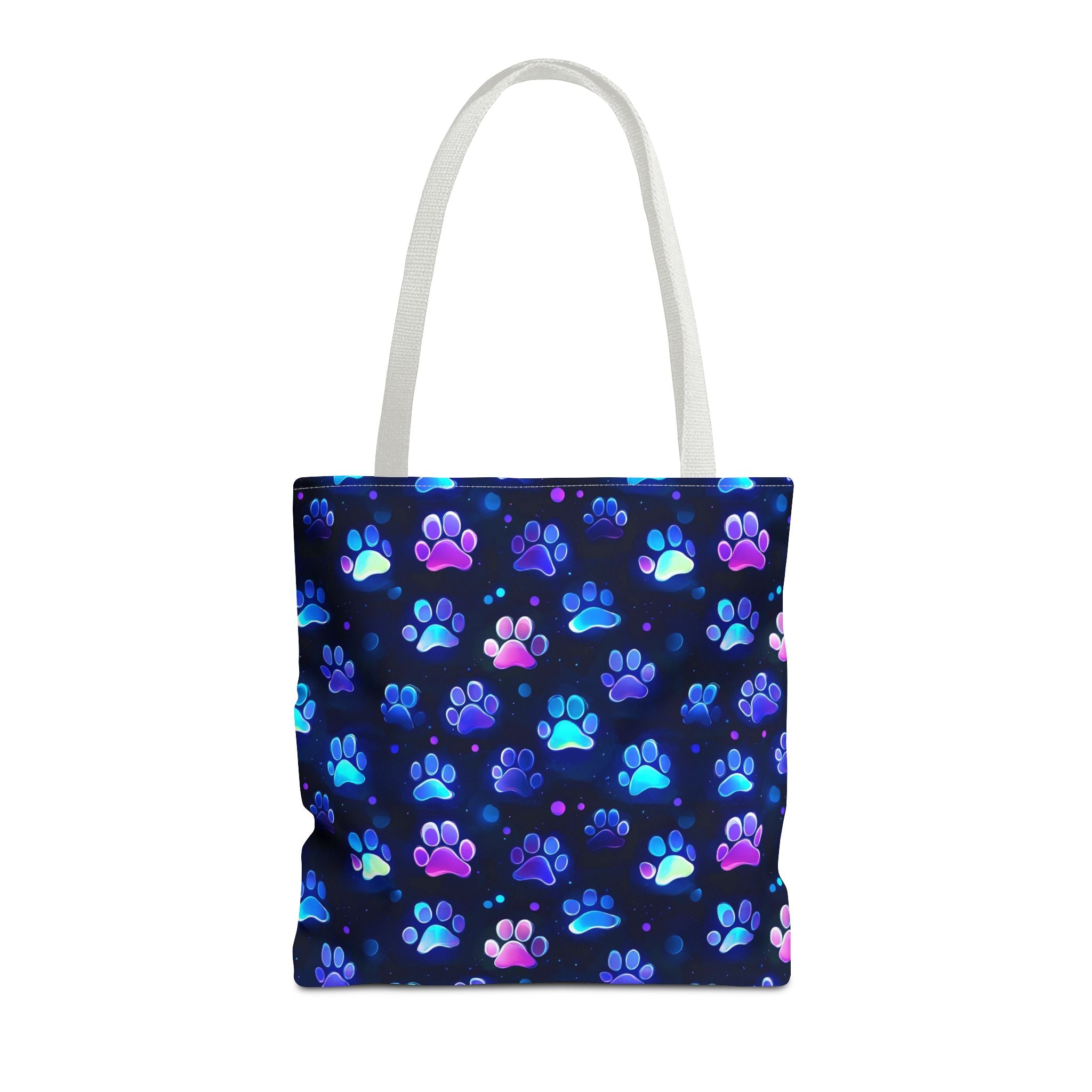 Neon Paw Print Tote | Colorful Cat Dog Paw Pattern All Over Print