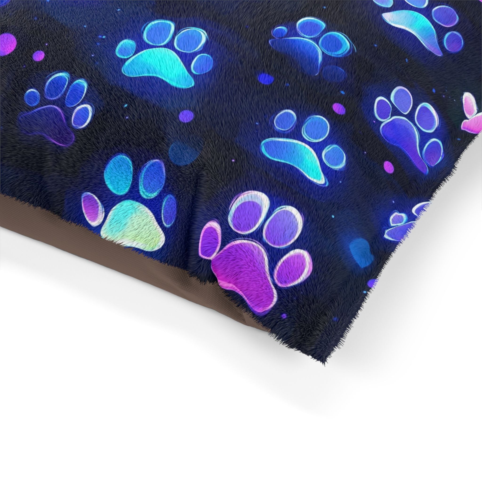 Neon Paw Print Pet Bed | Glow Paw Pattern Pillow Cushion