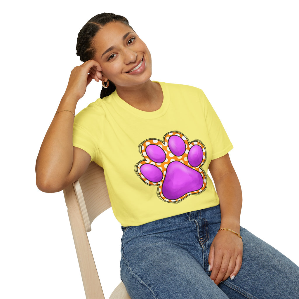 Pink Paw Print T-Shirt | Cute Animal Paw Graphic Tee