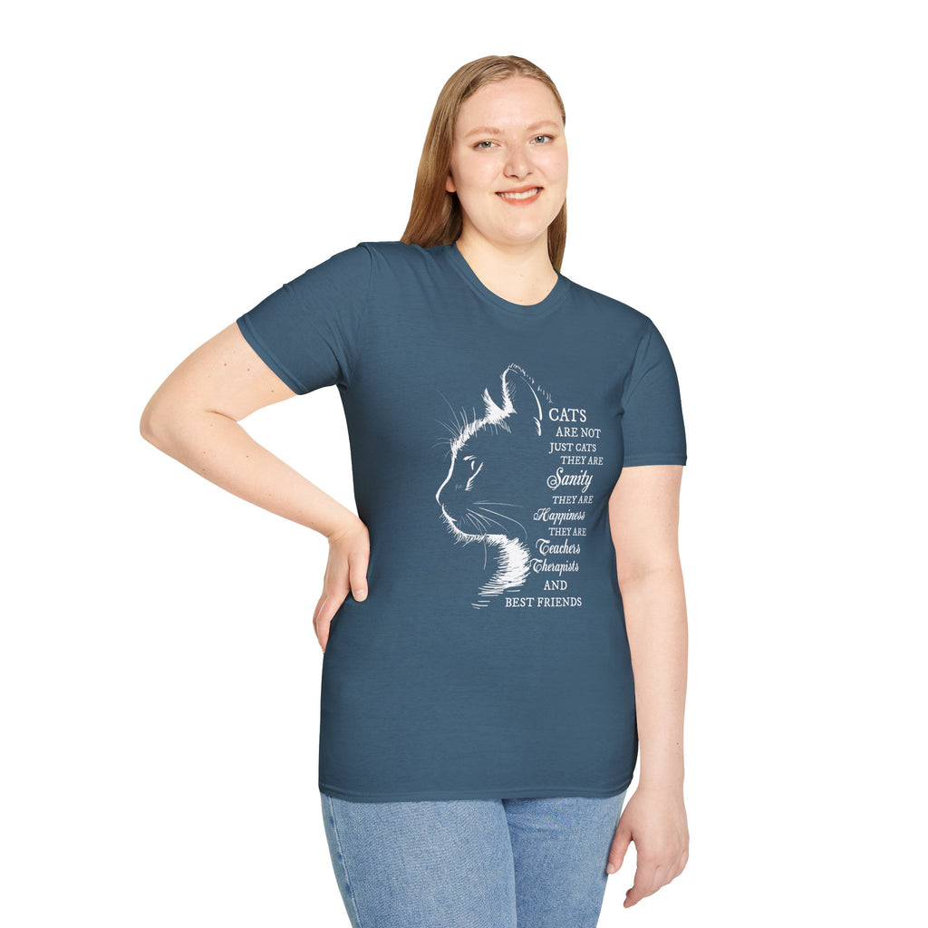 Cat Silhouette Quote T-Shirt | Cat Lovers Tee, Feline Friendship Design