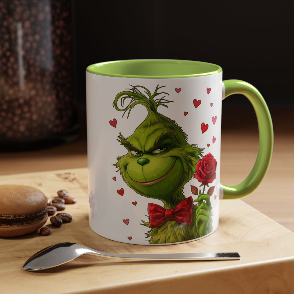 Grinch Holding Rose Mug | Accent Coffee Mug