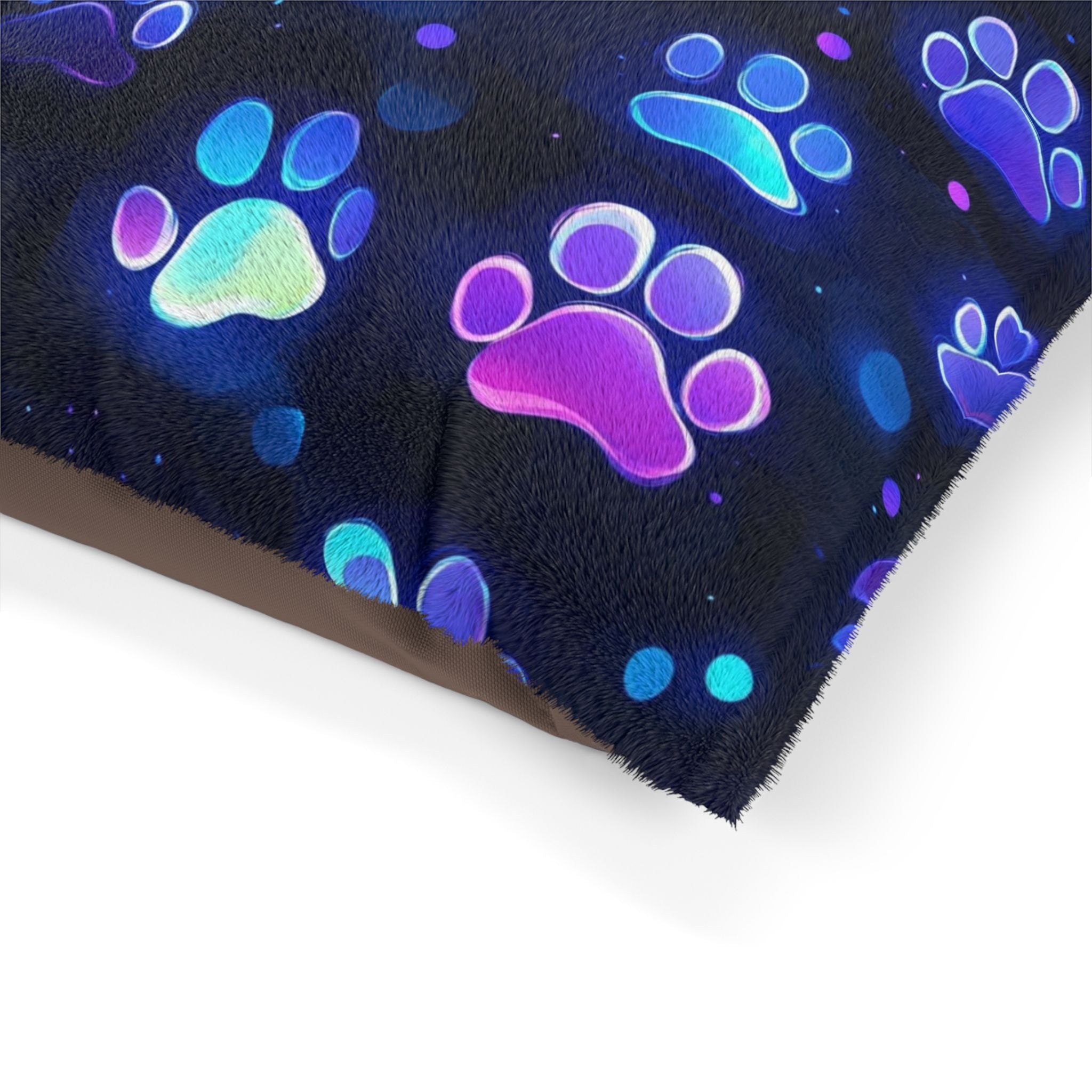 Neon Paw Print Pet Bed | Glow Paw Pattern Pillow Cushion