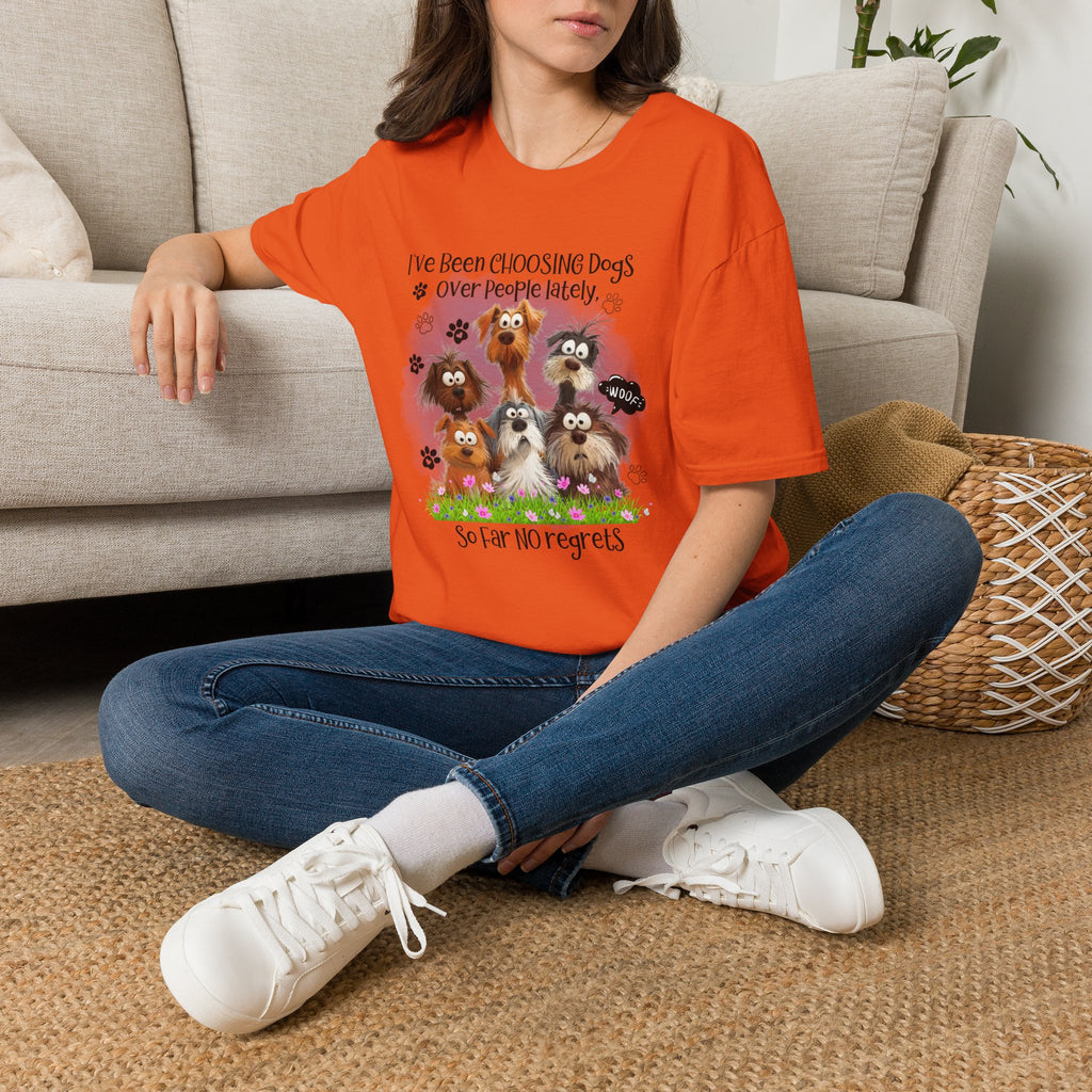 Choosing Dogs Over People T-Shirt | Cute Cartoon Dogs, Paw Print Design