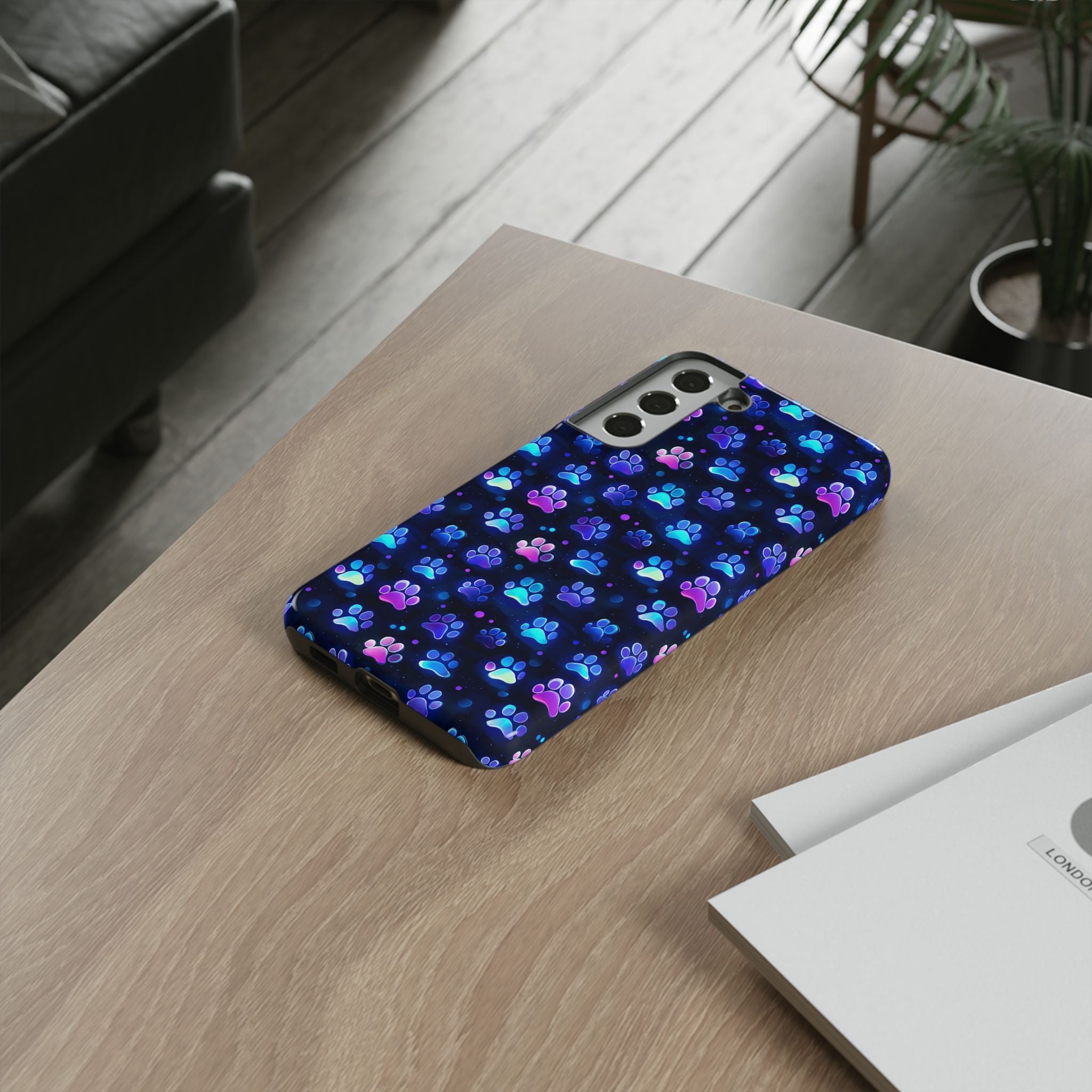 Neon Paw Print Phone Case | Tough Case