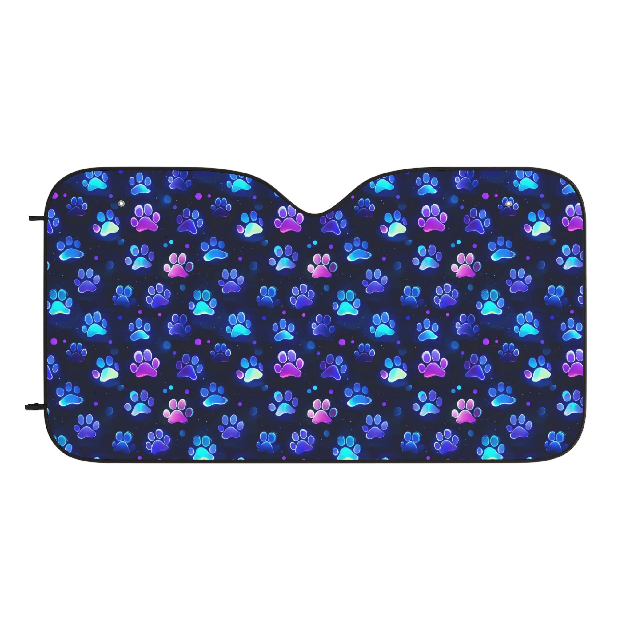 Neon Paw Print Car Sun Shade | Paw Pattern Sunshade