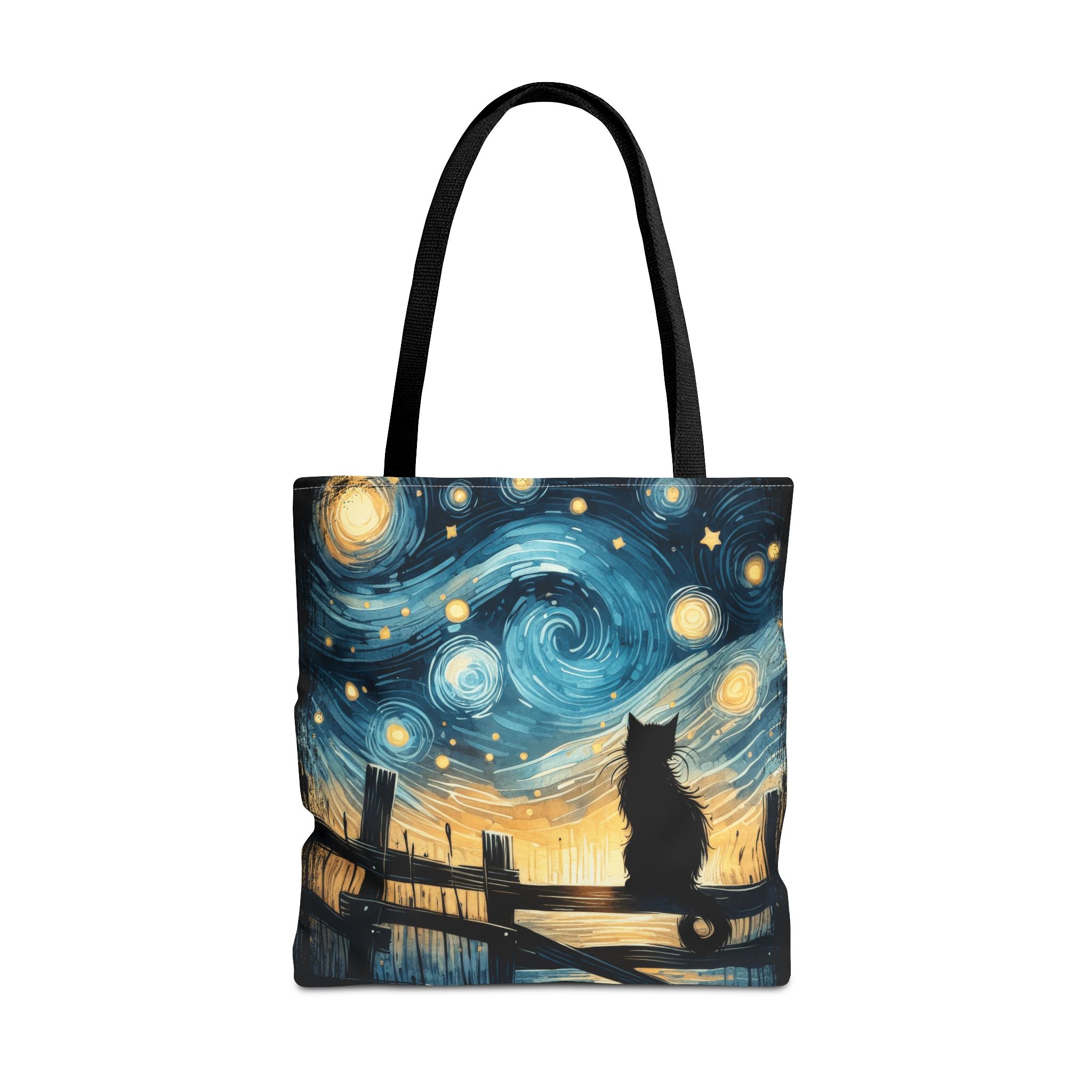 Starry Night Cat Tote | Van Gogh Inspired Swirling Sky Bag