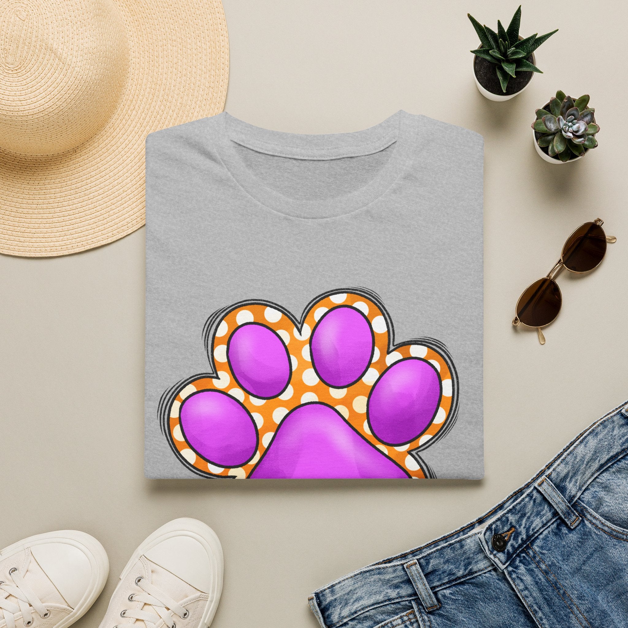 Pink Paw Print T-Shirt | Cute Animal Paw Graphic Tee