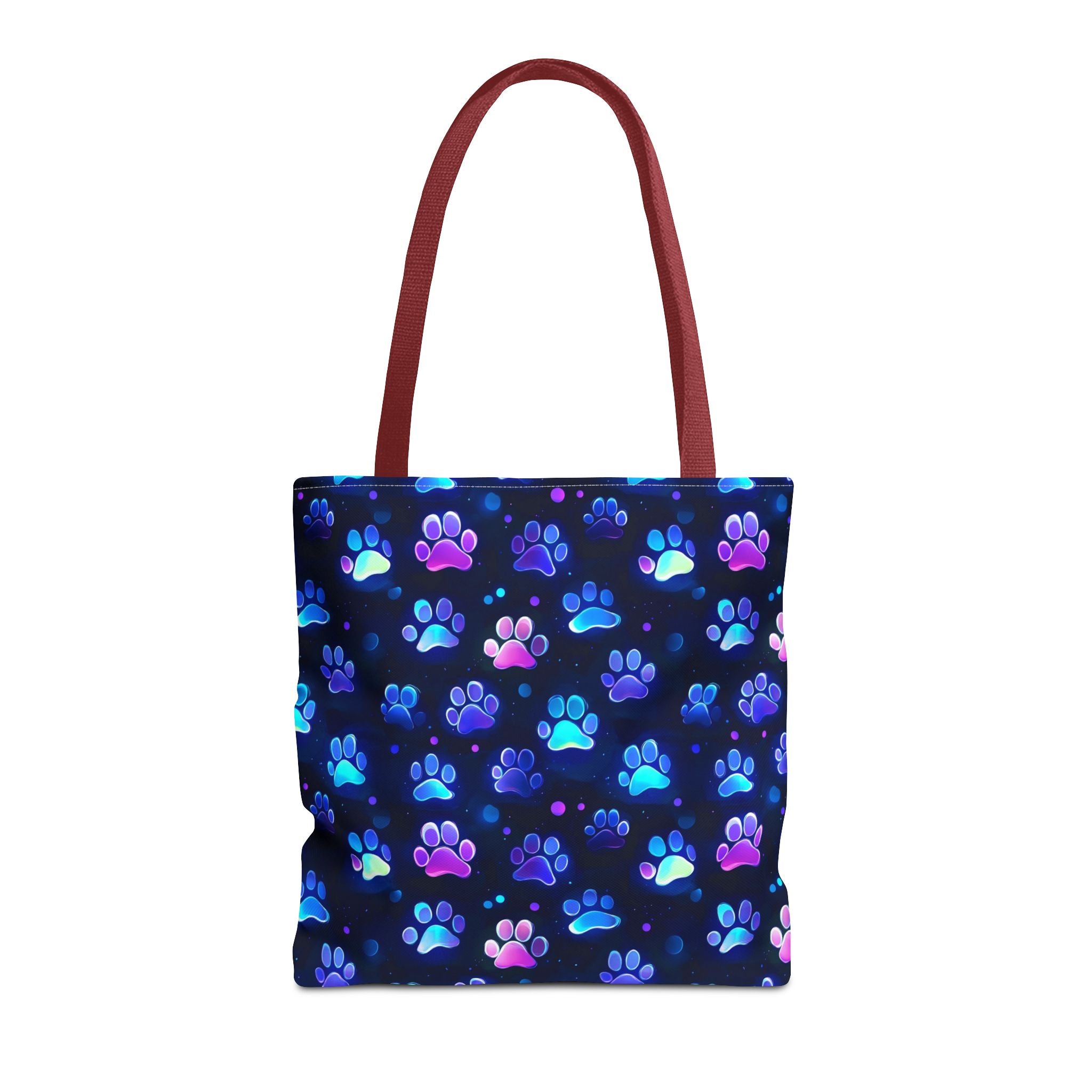 Neon Paw Print Tote | Colorful Cat Dog Paw Pattern All Over Print