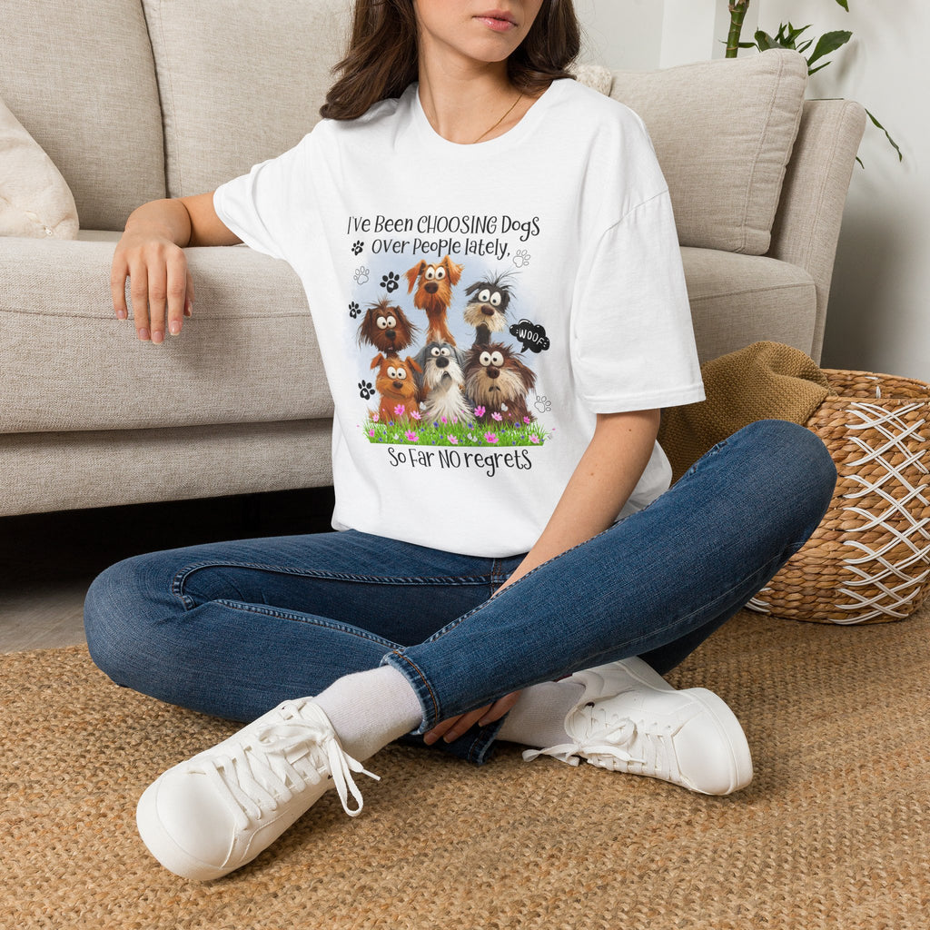 Choosing Dogs Over People T-Shirt | Cute Cartoon Dogs, Paw Print Design