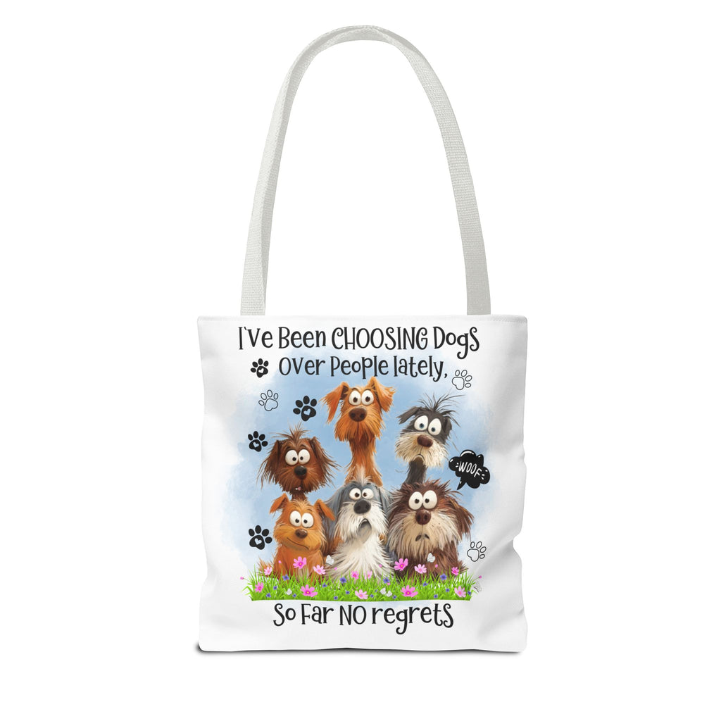 Choosing Dogs Over People Tote Bag | Cute Cartoon Dogs, Paw Print Design